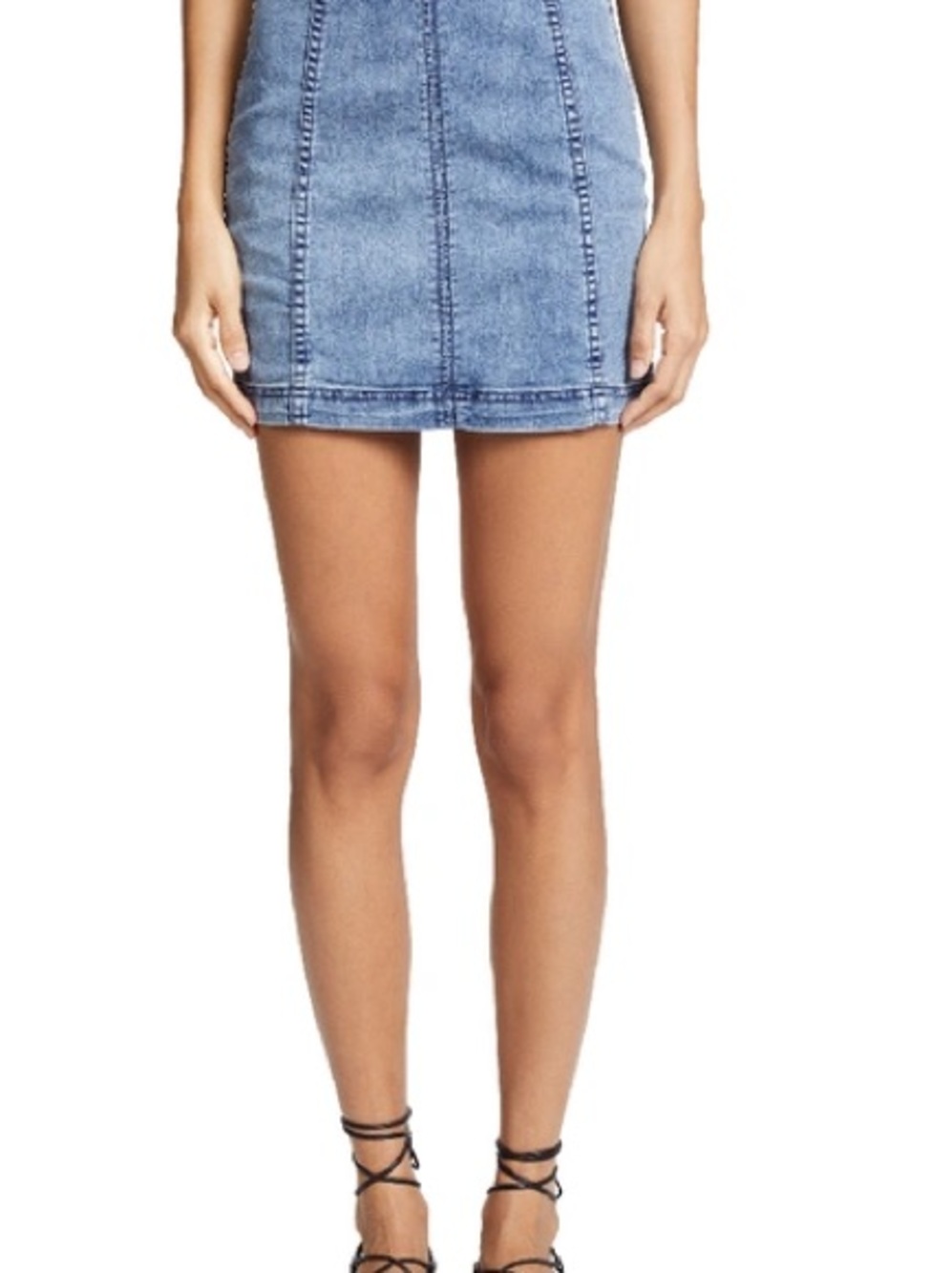 Free People Light Blue Denim Mini Skirt